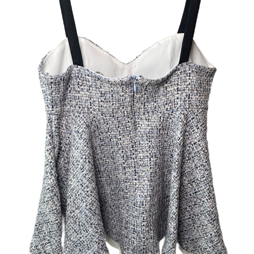 Zara Blue and White Tweed Camisole Top - Picture 3 of 8
